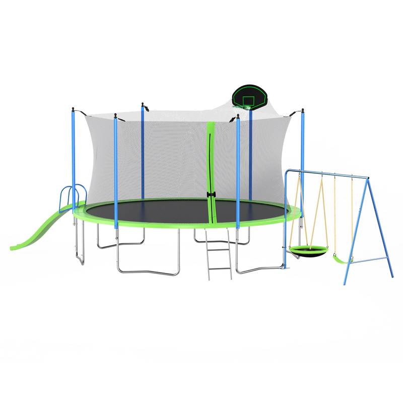 Bounce 'n' Play Trampoline Adventure with Slide and Swing