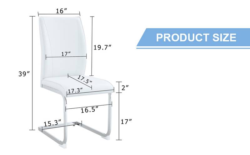 Chic White Curve Dining Chairs - Set of 4