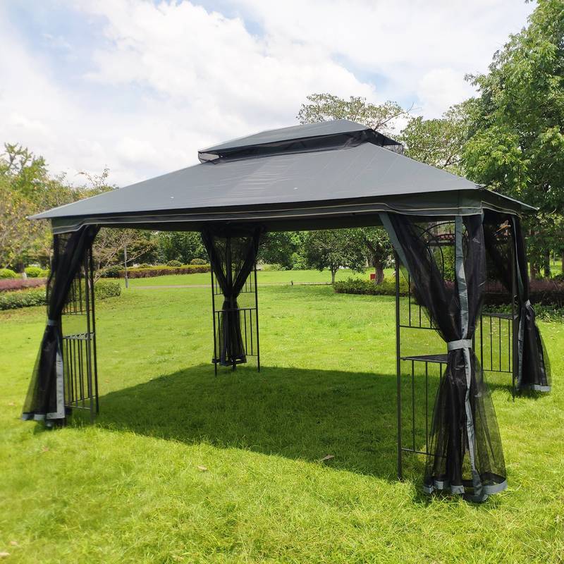 Sunny Escape Gazebo: Ventilated Canopy with Mosquito Protection