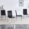 Sleek Black Backrest Chairs with Silver Legs - Modern Minimalist Chic!