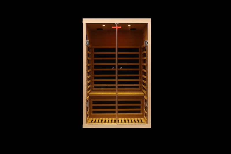 Cozy Glass Hemlock Sauna for Two