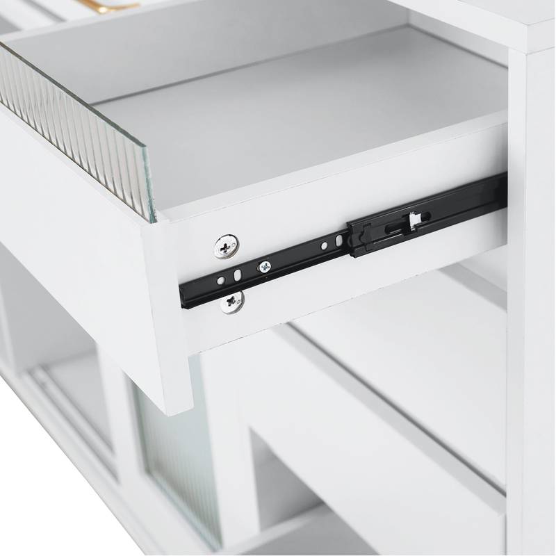 Stylish Buffet & Coffee Bar Storage with Hutch and Power Outlet