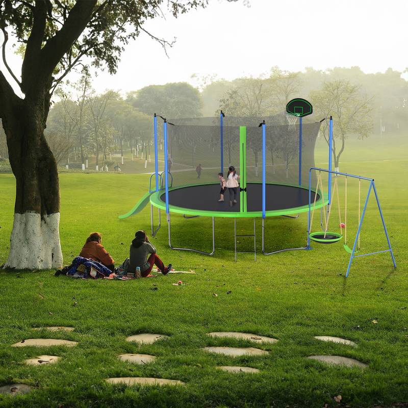Bounce 'n' Play Trampoline Adventure with Slide and Swing