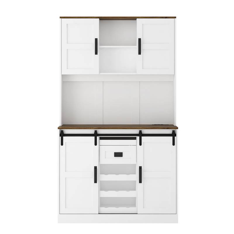 Rustic Farmhouse Bar with Barn Door