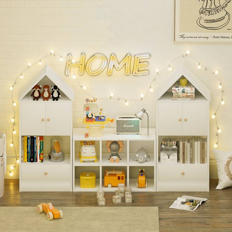 Cozy House Bookshelf for Kids: Fun Storage for Books and Toys!