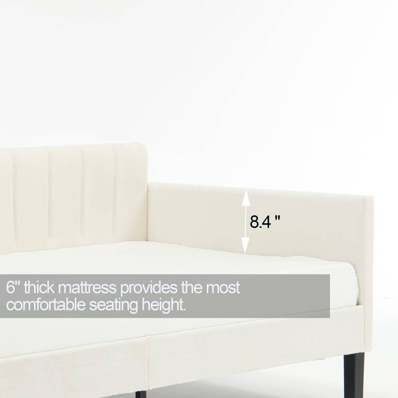 Elegant Velvet Twin Daybed with Tufted Backrest