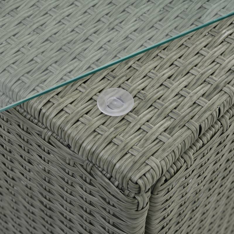 Cozy Wicker Patio Set with Glass Top