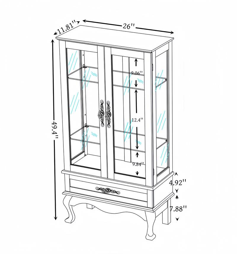 Illuminated Cherry Wine Display Cabinet