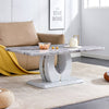 Elegant Gray Marble Coffee Table with Silver Accents