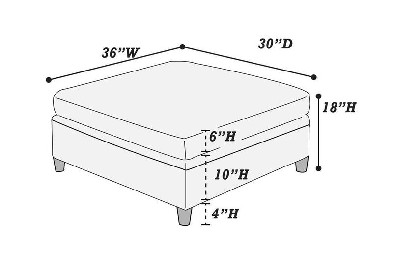 Cozy Grey Ottoman with Wooden Legs
