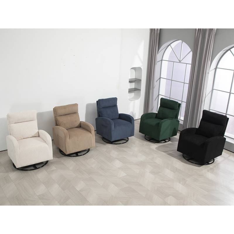 Cozy Glider Rocking Chair in Soft Flannel