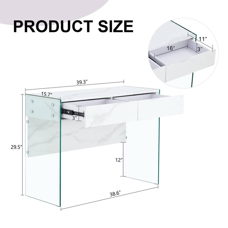 Eco-Friendly Minimalist Dresser & Desk with Double Drawers