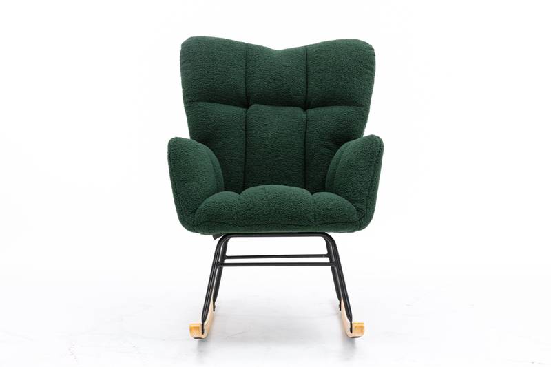 Cozy Green Rocking Chair - Mid Century Modern Charm