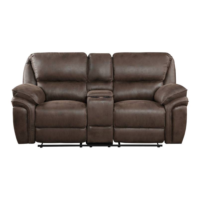 Cozy Chic Reclining Loveseat in Brown