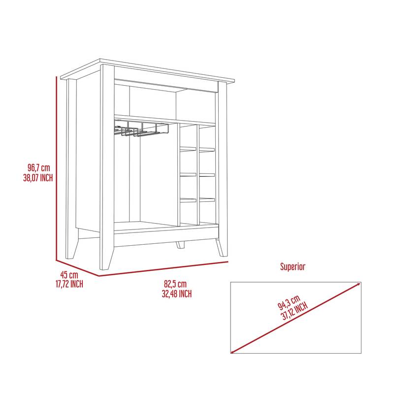 Sleek Black Bar Cabinet with Bottle Storage