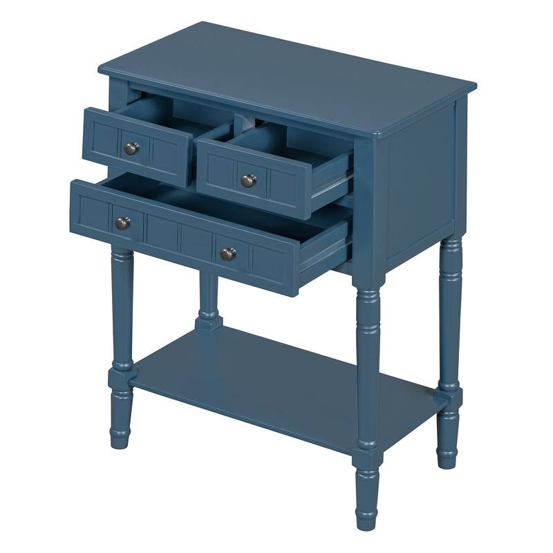 Navy Slim Storage Console Table