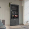 Smokey Oak Wine Bar Cabinet