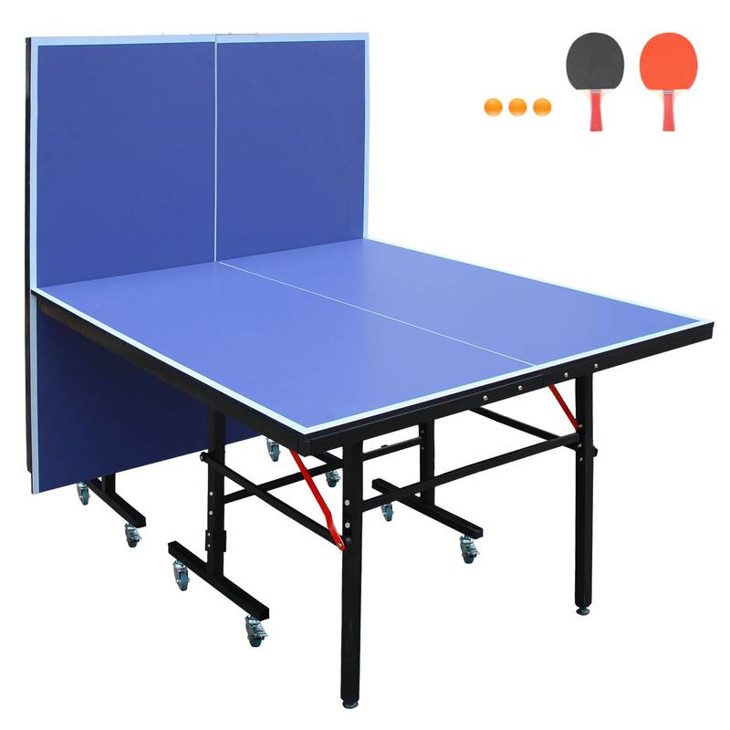 Portable Fun: Mid-Size Table Tennis Set with Net & Paddles