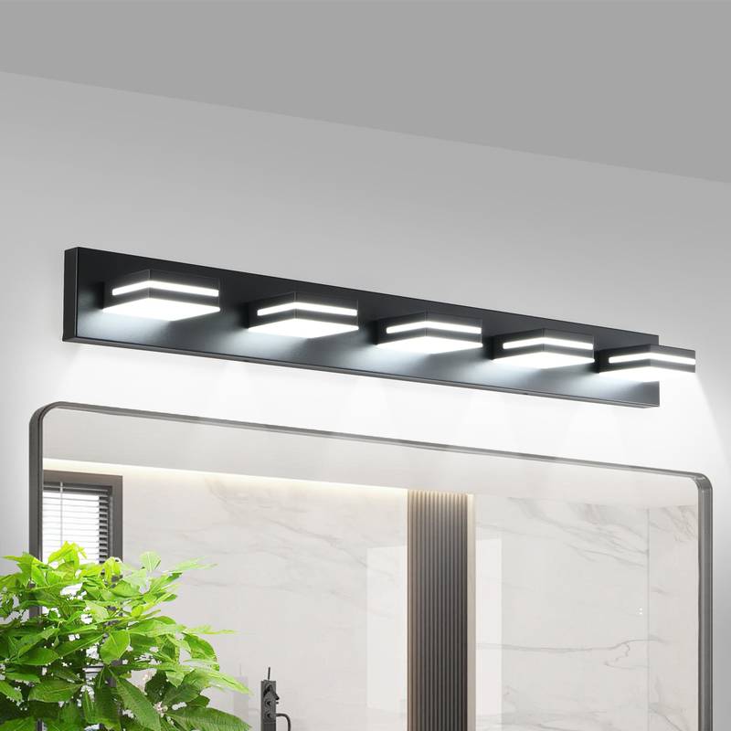 Sleek Black LED Vanity Light