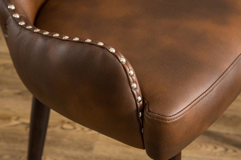 Viking Chic Barrel Chair with Nailhead Detail