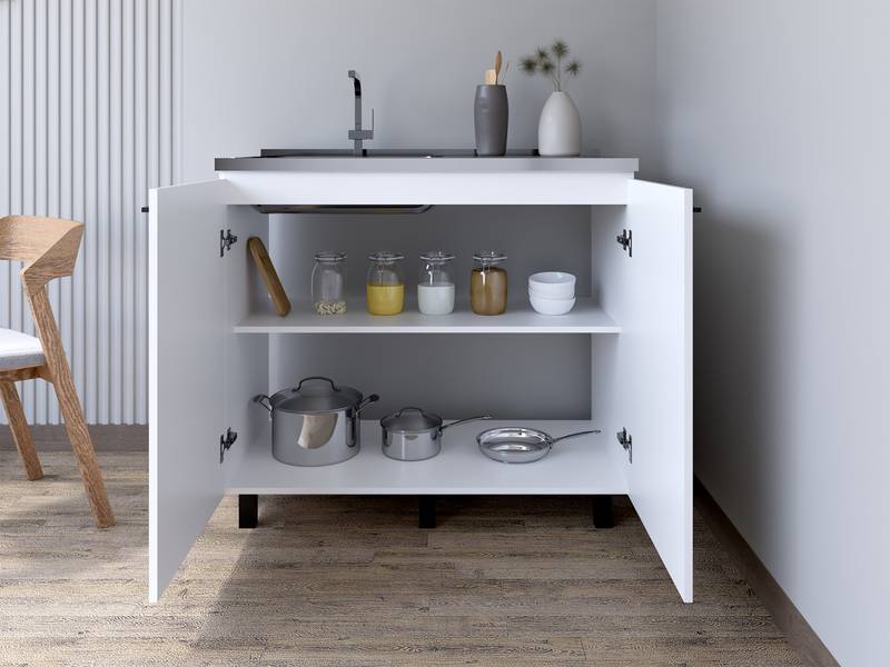 Burwood White Utility Sink Cabinet