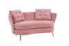 Chic Pink Loveseat with Gold Legs