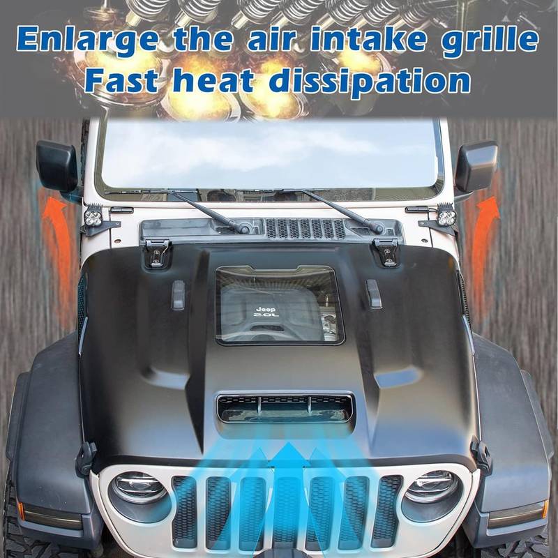 Space-Capsule Style Jeep Hood for Wrangler & Gladiator