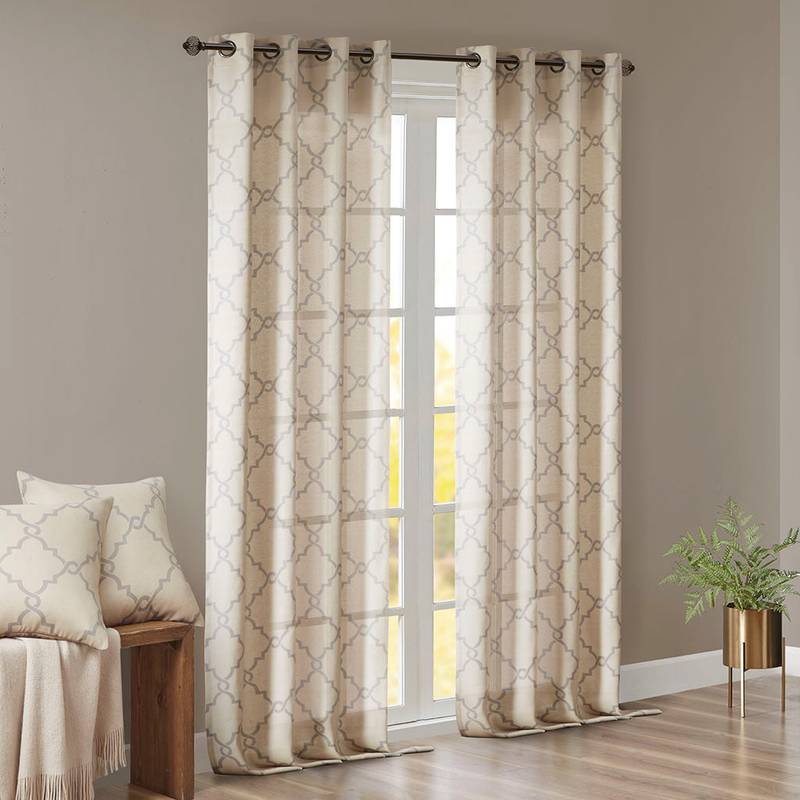 Fretwork Grommet Curtain Panel