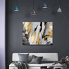 Chic Abstract Canvas Art - Gold & Silver Elegance for Any Room