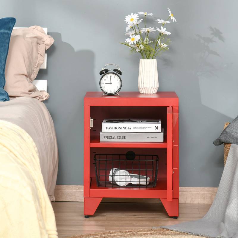 Chic Red Locker End Table