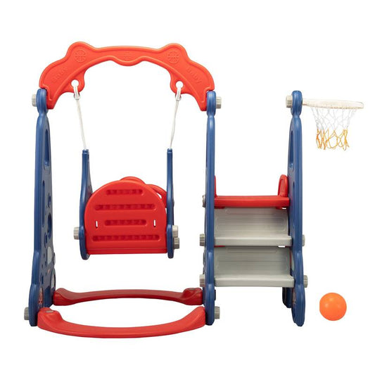 Fun Slide & Swing Play Set with Basketball Hoop
