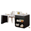Stylish Expandable Kitchen Island with Storage and Power Outlet