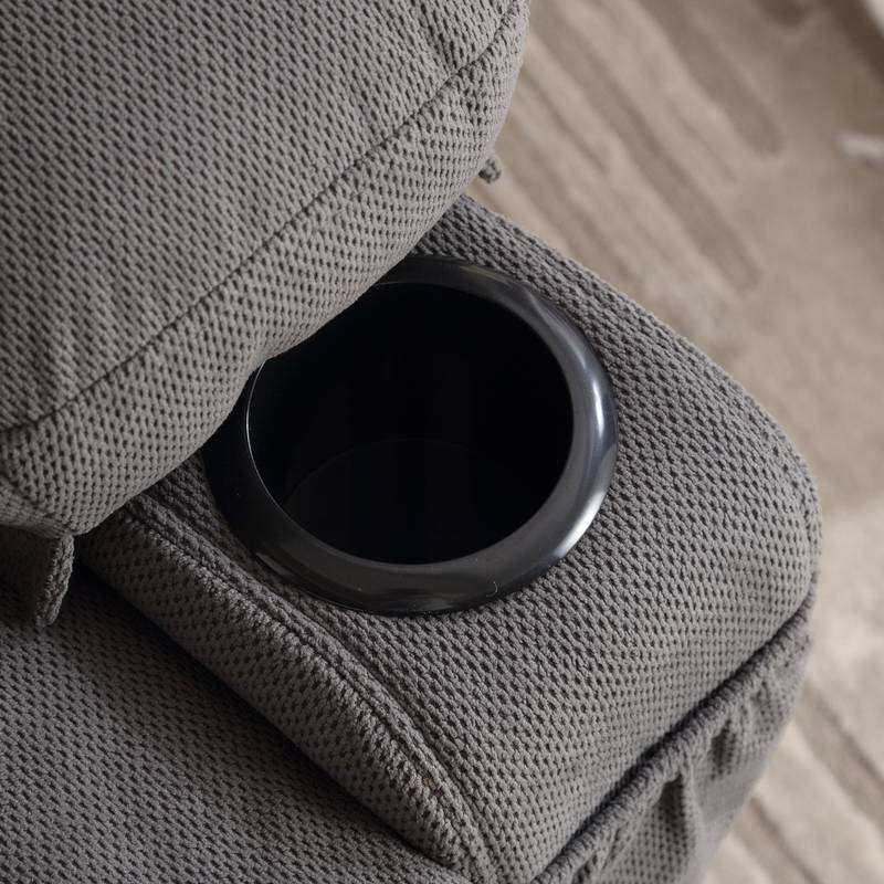 Cozy Heated Massage Recliner with USB and Cup Holders - Grey