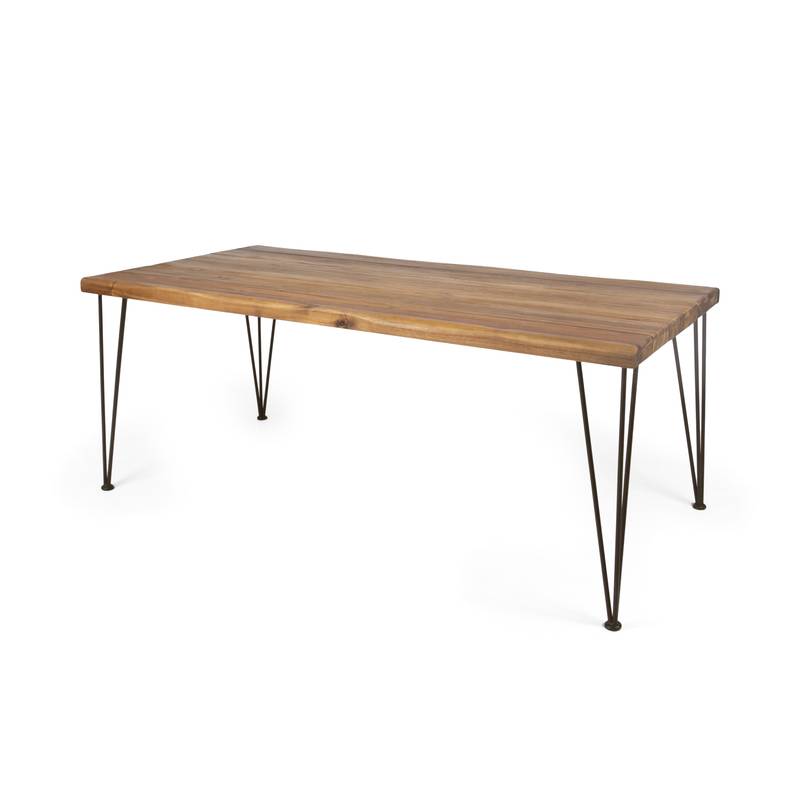 Zion Rustic Wood & Metal Dining Table