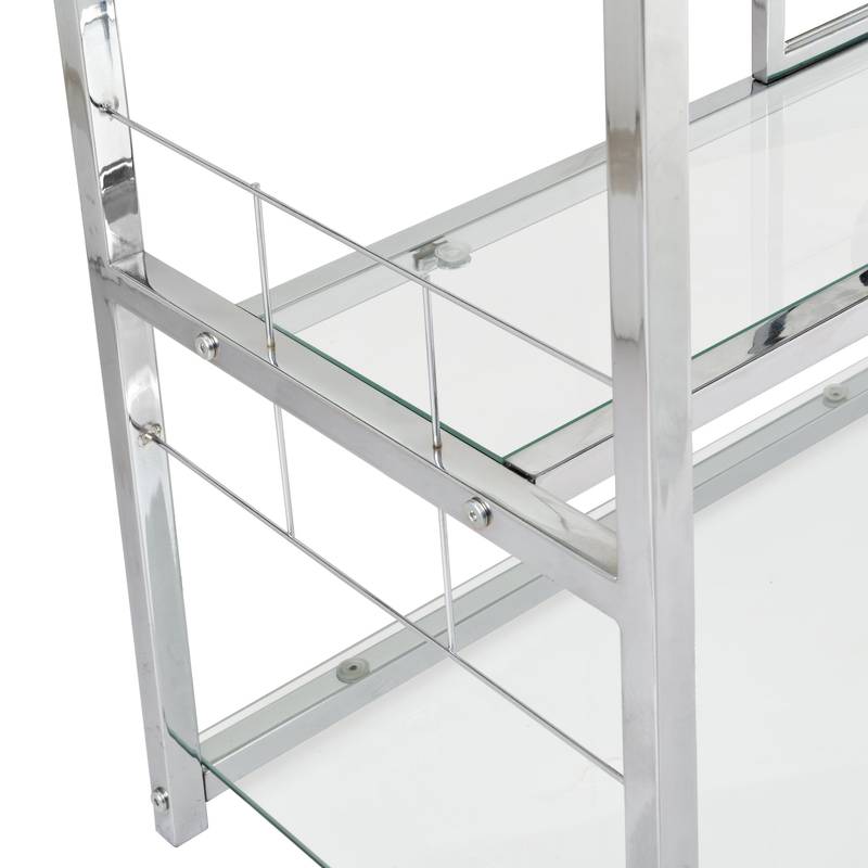 Chic Home Bar Trolley with Glass Holder and Wine Rack