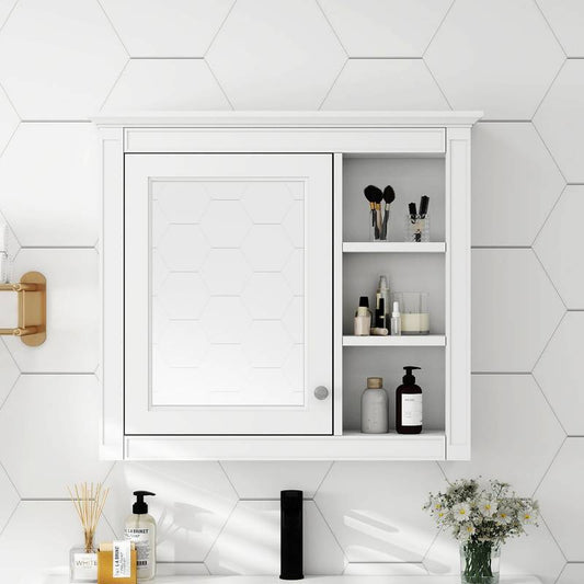 Sleek Wall-Mounted Medicine Cabinet with Mirror & Shelves