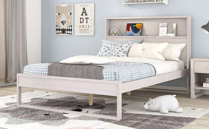 Chic Storage Platform Bed with USB & Sockets