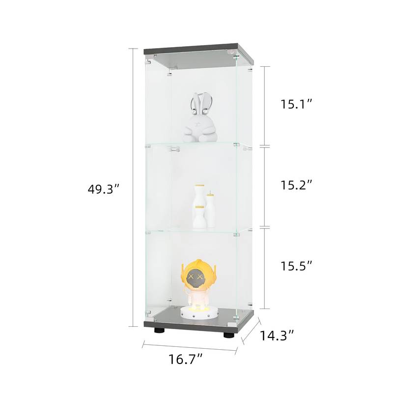 Chic Black Glass Display Cabinet