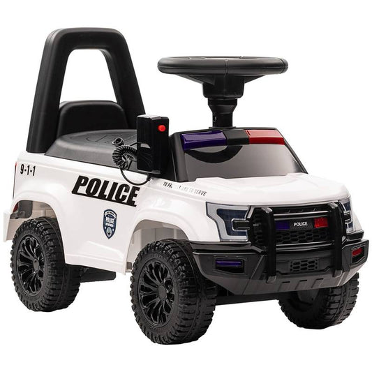 Police Adventure Ride-On Car for Kids with Sound System and Storage