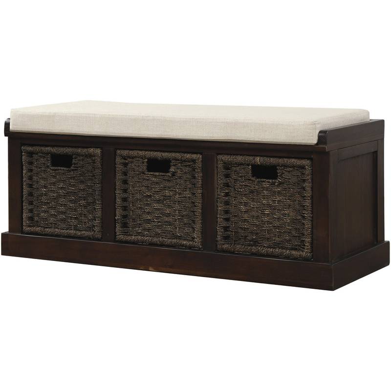 Rustic Rattan Storage Bench
