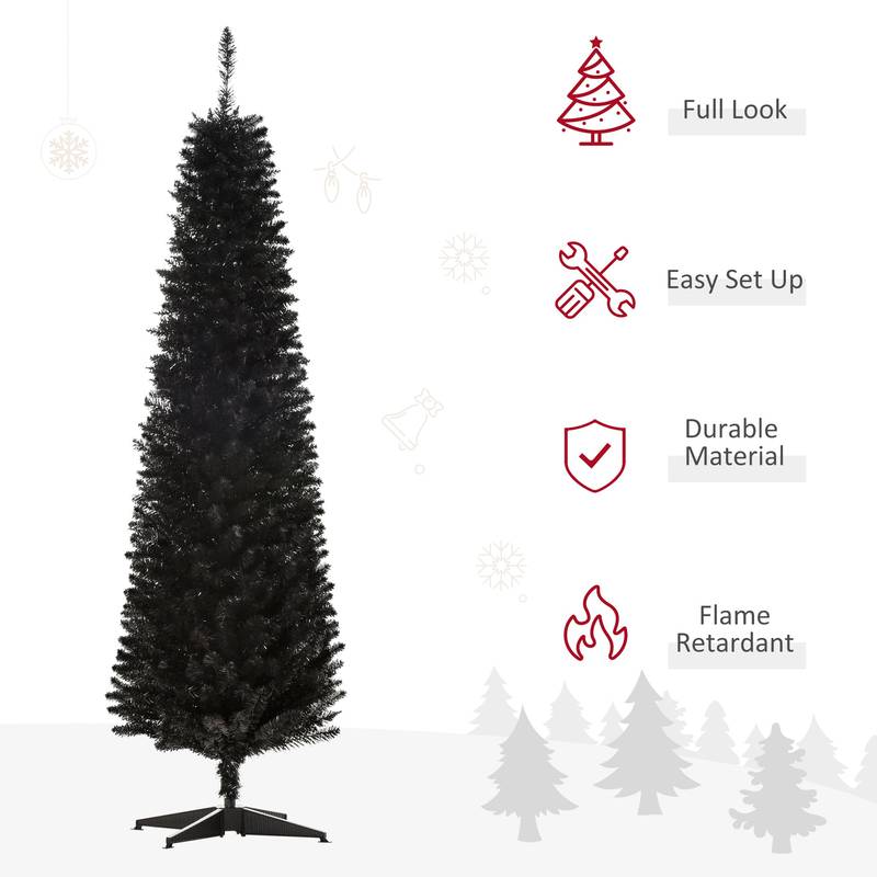 Slim Black Pencil Christmas Tree