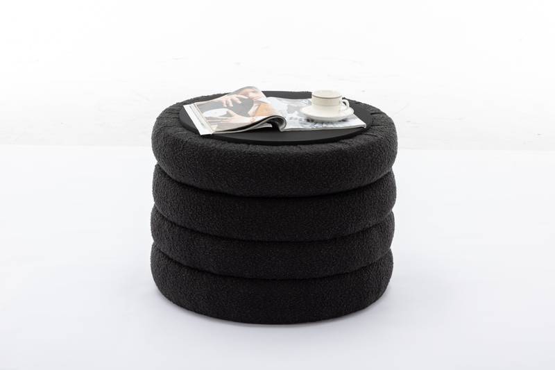 Stylish Black Storage Ottoman