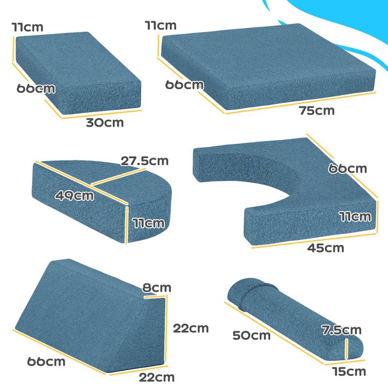 Cozy Modular Kids Couch Set in Blue