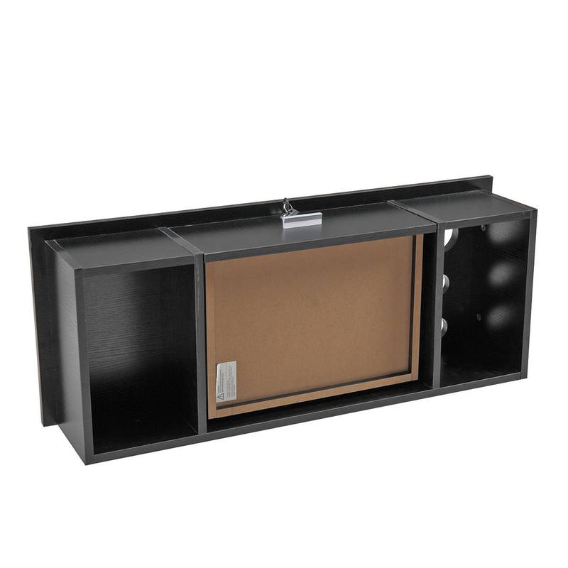 Chic Black Barber Station with Lockable Storage