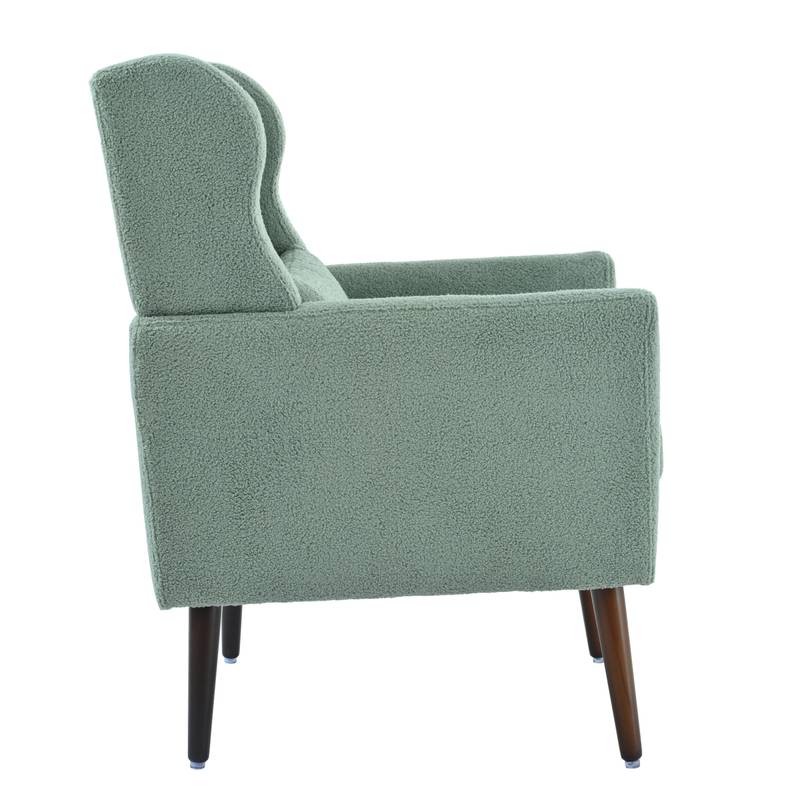 Cozy Teddy Accent Chair - Stylish Lounge Armchair in Light Green