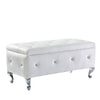 Chic Crystal Button Storage Bench