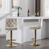 Velvet Swivel Bar Stools with Chrome Shine
