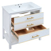 Navy Bliss Bathroom Vanity with Open Storage & Two Drawers