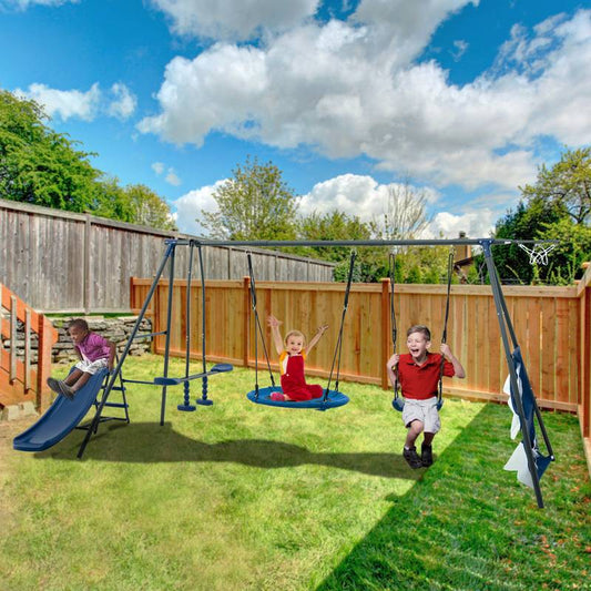 Adventure Swing Set for Kids - Six Fun Functions & Cozy Net Swing!
