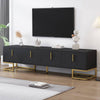 Chic Black TV Stand with Gold Accents
